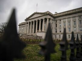 The US Treasury building in Washington, DC. Photographer: Al Drago/Bloomberg