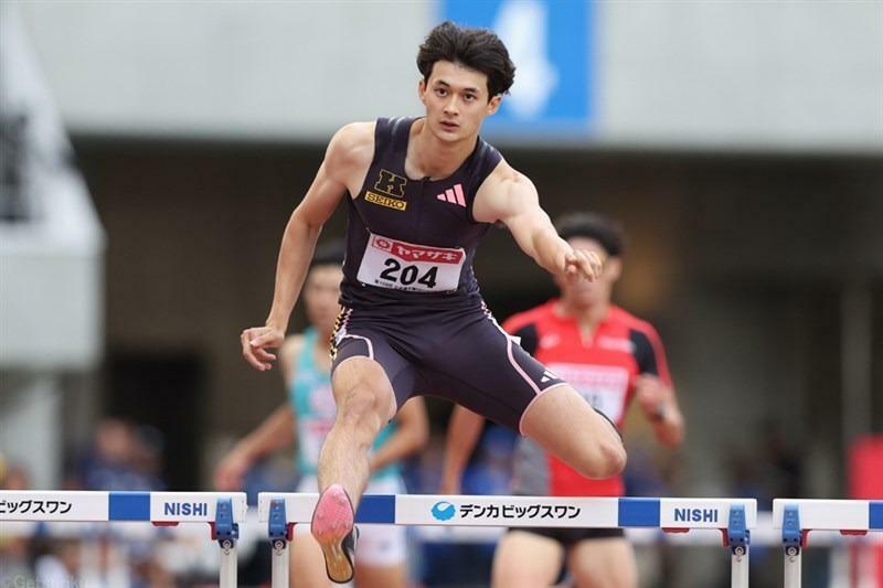 日本選手権400mHで優勝した豊田兼（写真は予選）