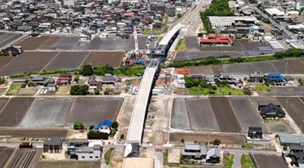 工事中の岡山環状南道路（画像：岡山国道事務所）。