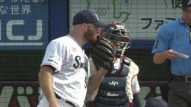 ヤクルトのサイスニード投手を好リードした松本直樹選手