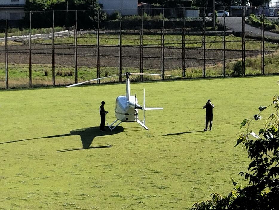 緊急着陸直後の様子