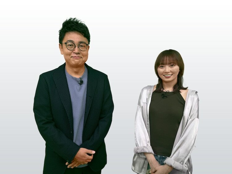 「吾輩は芸人である。」に出演する（左から）銀シャリ橋本、安本彩花（私立恵比寿中学）。(c)ABCテレビ