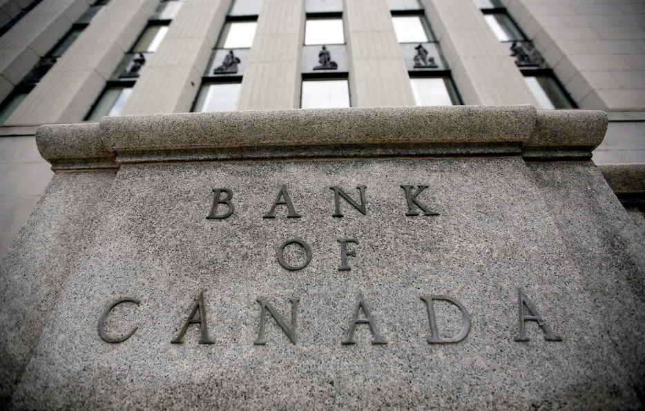 　６月６日、５日に約４年ぶりの利下げに踏み切ったカナダ銀行（中央銀行）は、７月の次回会合で追加利下げを決めるとの見方が広がっている。写真は同行。カナダのオタワで２０１０年６月撮影（２０２４　ロイター／Chris Wattie）