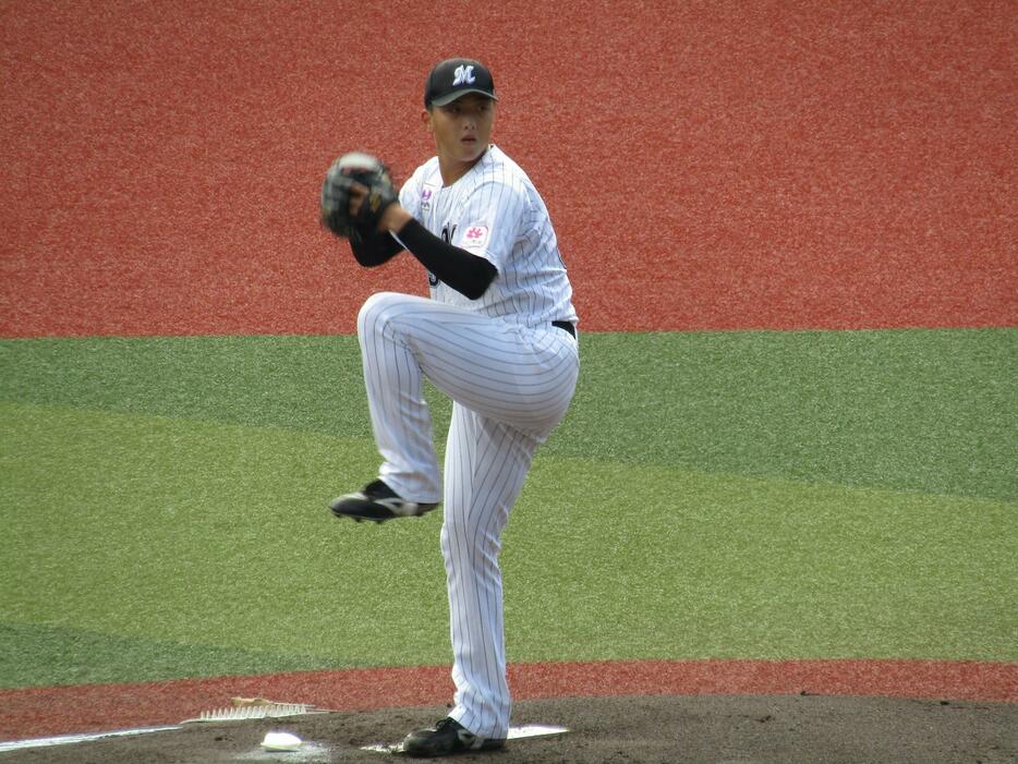 プロ初登板初先発の19歳の田中晴也が5回2安打無失点の好投を見せた