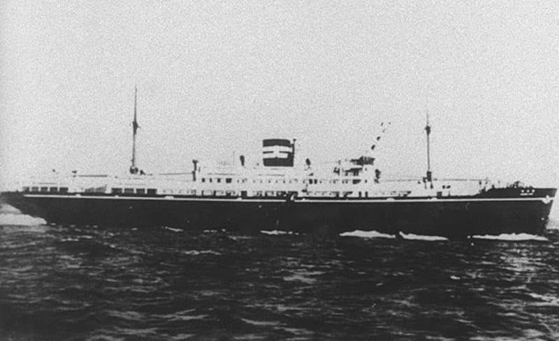 １９４０年ごろ、太平洋航路などで客船として使用されていた浮島丸（京都新聞社提供）