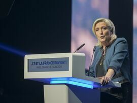 <p>Marine Le Pen, leader of National Rally</p>