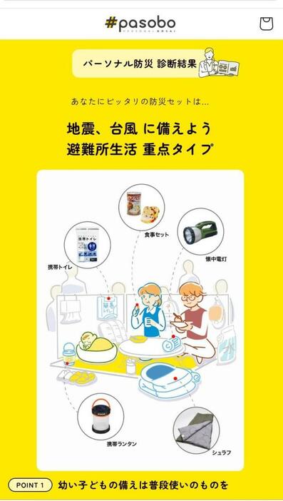 フィットした備蓄品に加え、被災した際にどういう行動をとるべきかのアドバイスも