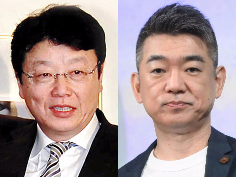 　北村晴男氏（左）と橋下徹氏