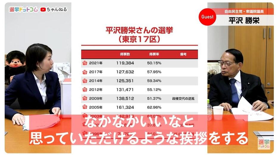 「1回、1回（の挨拶）が勝負」と語る平沢氏