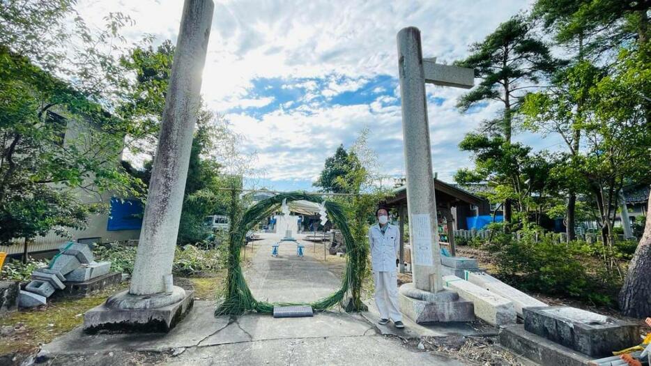 横浜の石井造園が能登半島珠洲市の柳田神社支援　復興に向け高木伐採