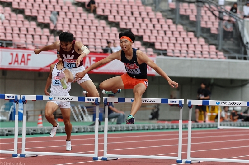 U20日本選手権男子400mHで49秒77をマークして優勝した菊田響生（法政二高）