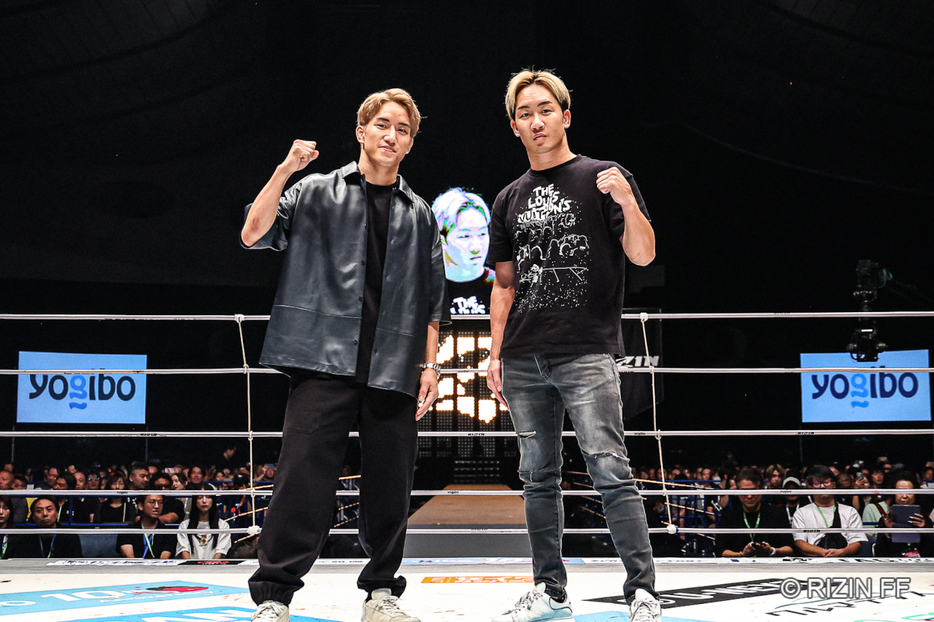 UFC挑戦が決まった朝倉海（左）と超RIZIN.3で平本蓮と戦う朝倉未来