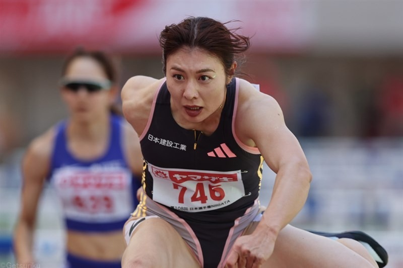 日本選手権女子100m予選で12秒85をマークした福部真子