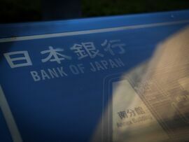 <p>Signage with a map outside the Bank of Japan (BOJ) headquarters in Tokyo, Japan,.</p>