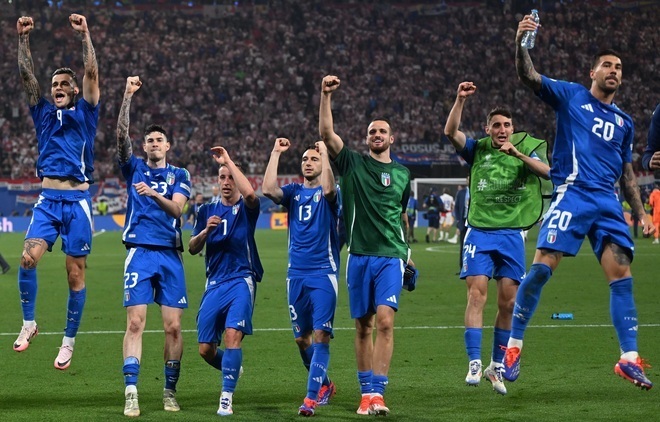 クロアチア戦の劇的ゴールで２位通過を果たしたイタリア。（C）Getty Images
