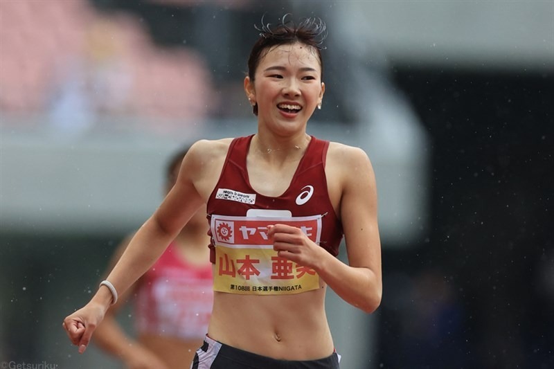 日本選手権女子400mHで4年連続の優勝を成し遂げた山本亜美