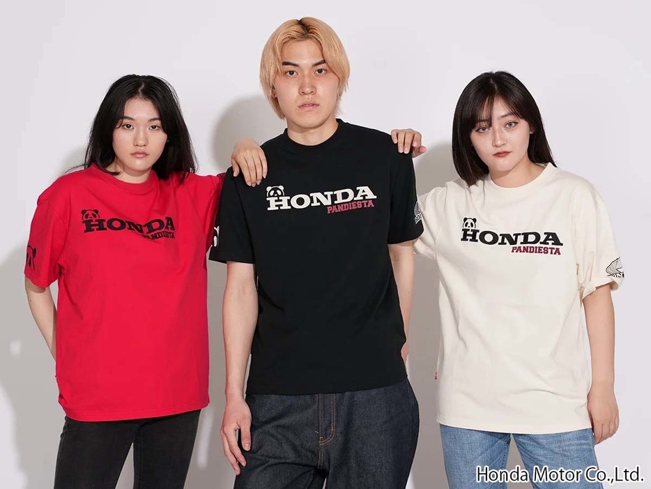 Honda×Pandiesta WING SAGARA SS/Tee 価格：9240円（税込） サイズ：M、L、XL、XXL 色：アイボリー、ブラック、レッド 素材：綿100％（天竺）