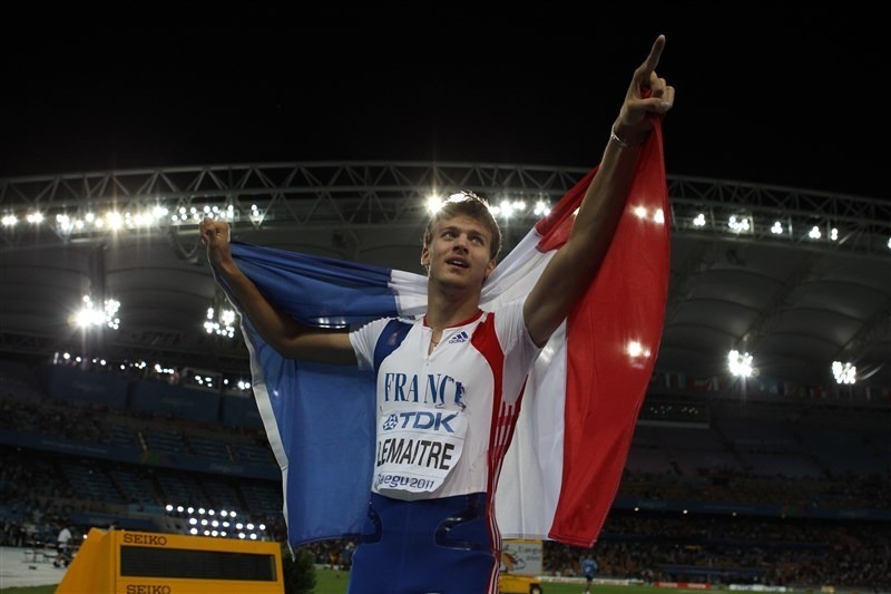 男子短距離のクリストフ・ルメートル（フランス）。写真は11年テグ世界選手権