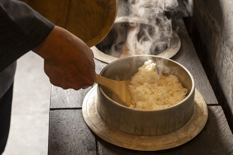 名物の「羽釜ご飯」