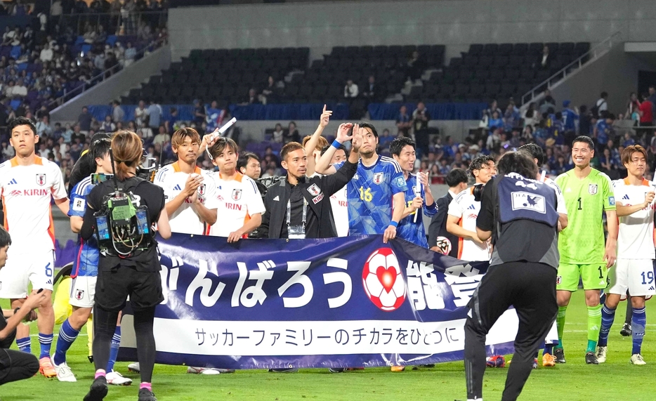 広島の新スタジアムで日本代表は大勝した。(C)SOCCER DIGEST