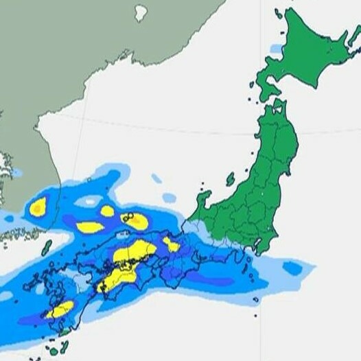 28日午前10時時点の雨シミュレーション