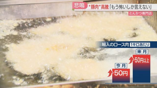 輸入豚肉が値上がり