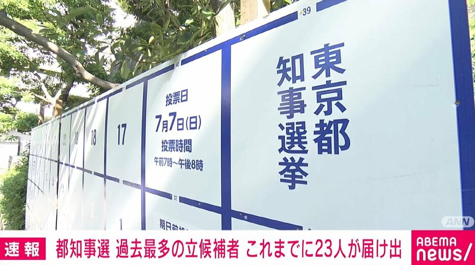 東京都知事選挙の看板