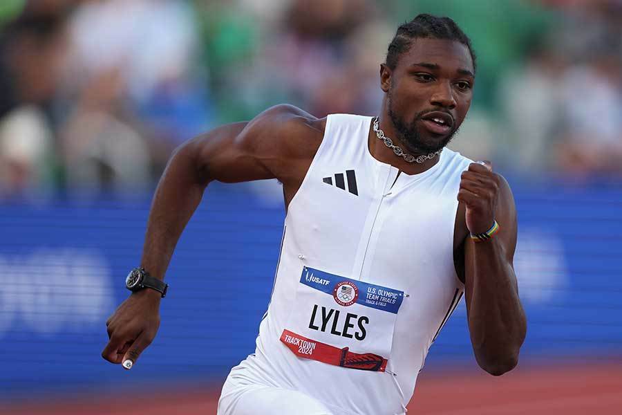 男子100メートルのノア・ライルズ【写真：Getty Images】