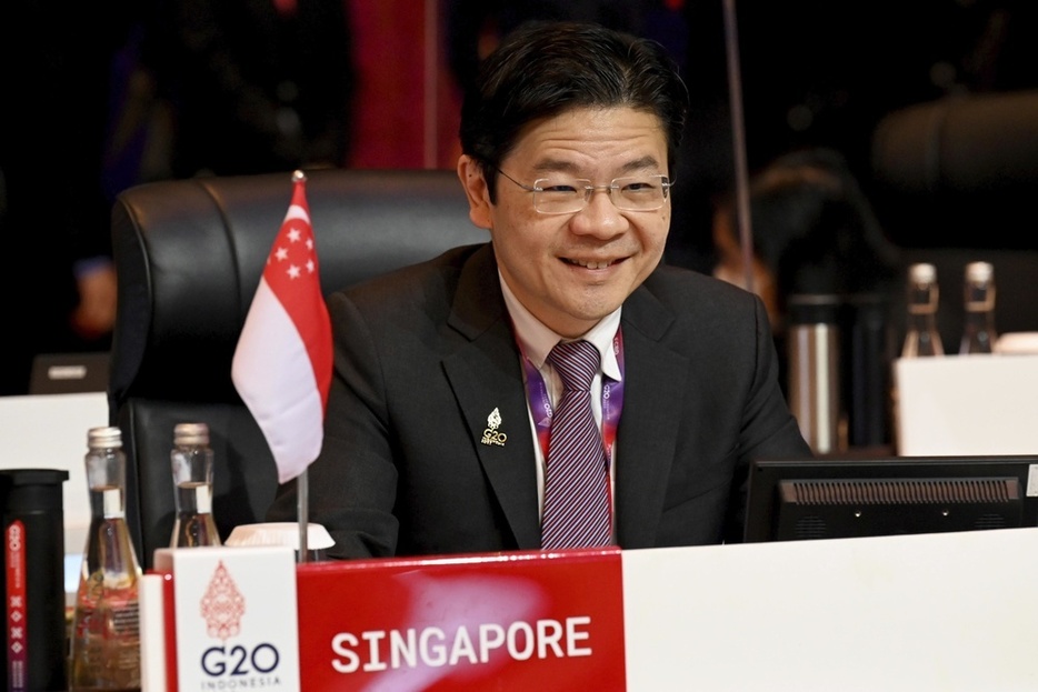 G20財務相・中央銀行総裁会議に出席したシンガポールのローレンス・ウォン氏＝2022年7月、インドネシア・ヌサドゥア（AP＝共同）