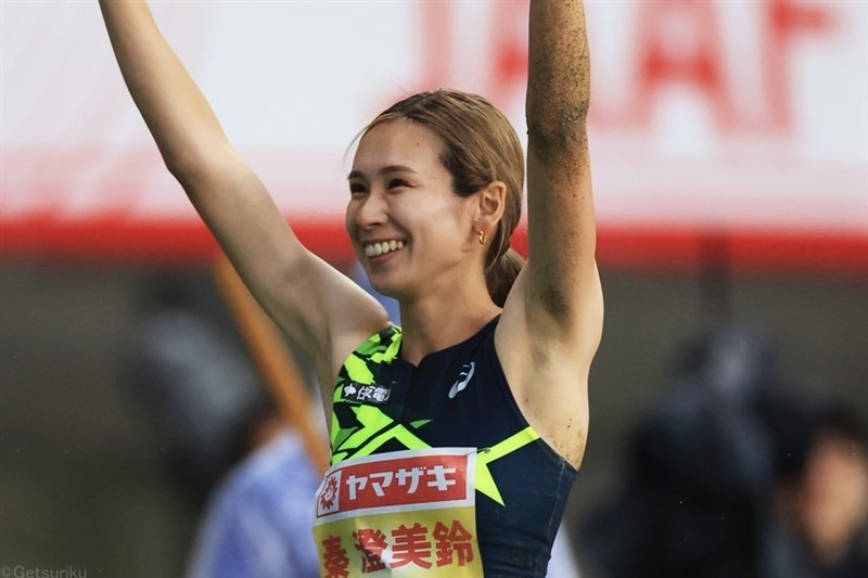 日本選手権女子走幅跳で優勝した秦澄美鈴