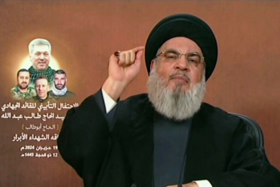 レバノンのイスラム教シーア派組織ヒズボラの指導者ナスララ師は１９日、ビデオ演説し、イスラエルとの全面戦争に突入した場合、「（イスラエルに）安全な場所はどこにもない」と警告した。
