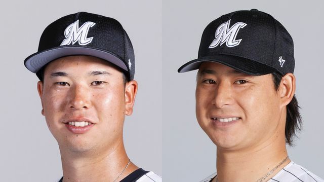 ロッテ・上田希由翔選手(左)、藤岡裕大選手(右)