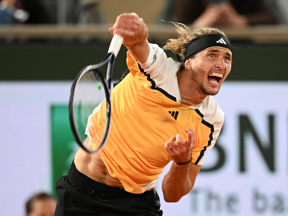 「フレンチ・オープン」（フランス・パリ）で準々決勝に進出したアレクサンダー・ズベレフ（ドイツ）（Getty Images）