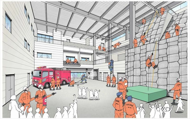 新庁舎の屋内訓練場のイメージ（福島市提供）