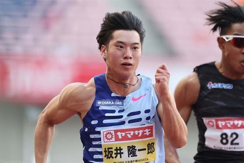 日本選手権男子100m準決勝でトップタイムをマークした坂井隆一郎