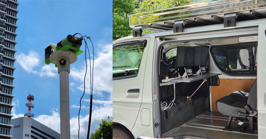 ソフトバンクが、300GHz帯のテラヘルツ無線で屋外を走行する車両向けの通信エリアを構築する実証実験を行った