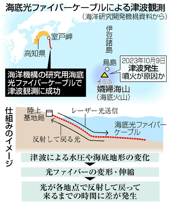 海底光ファイバーケーブルによる津波観測