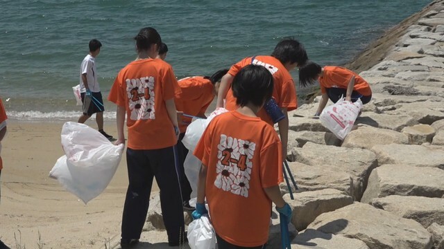 小豆島中央高校の生徒 約350人が清掃活動