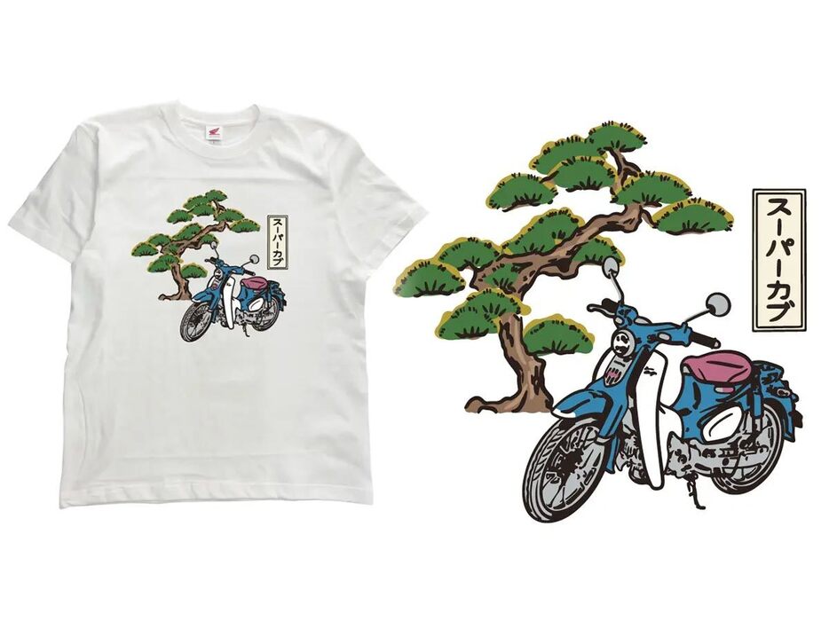 スーパーカブの浮世絵調イラストが入ったオリジナル半袖Tシャツが登場