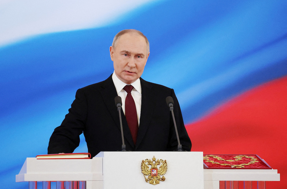 プーチン大統領の「最後の一戦」とは（5月7日、クレムリンで通算5期目の就任式で）　Sputnik/Vyacheslav Prokofyev/Pool via REUTERS