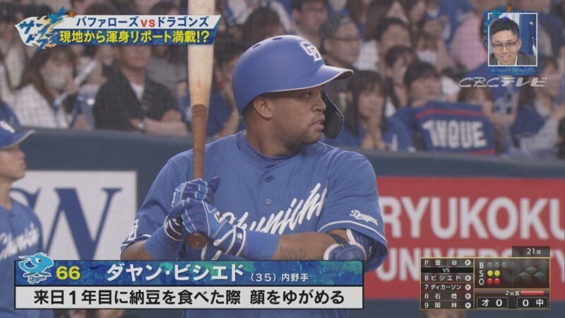 「サンデードラゴンズ」よりダヤン・ビシエド選手(C)CBCテレビ