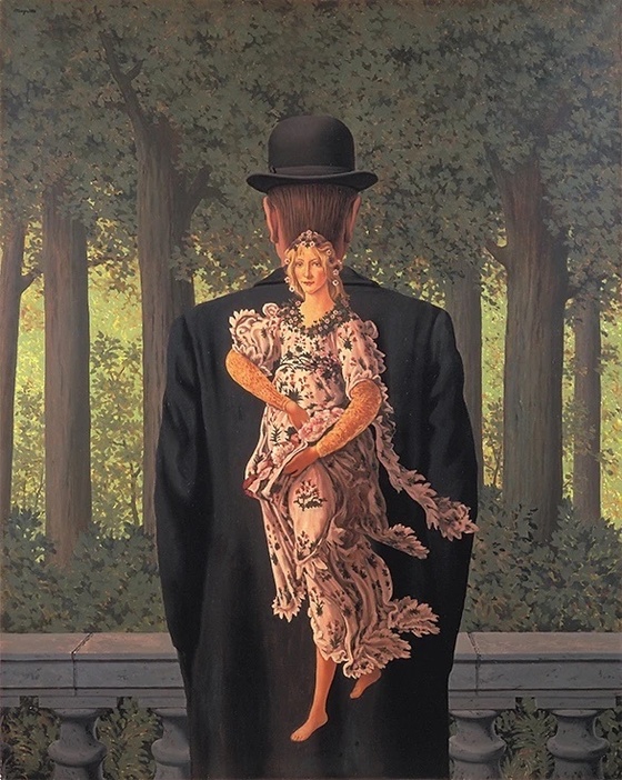 ルネ・マグリット《レディ・メイドの花束》1957年、大阪中之島美術館（トリオ、テーマ〈現実と非現実のあわい〉より）