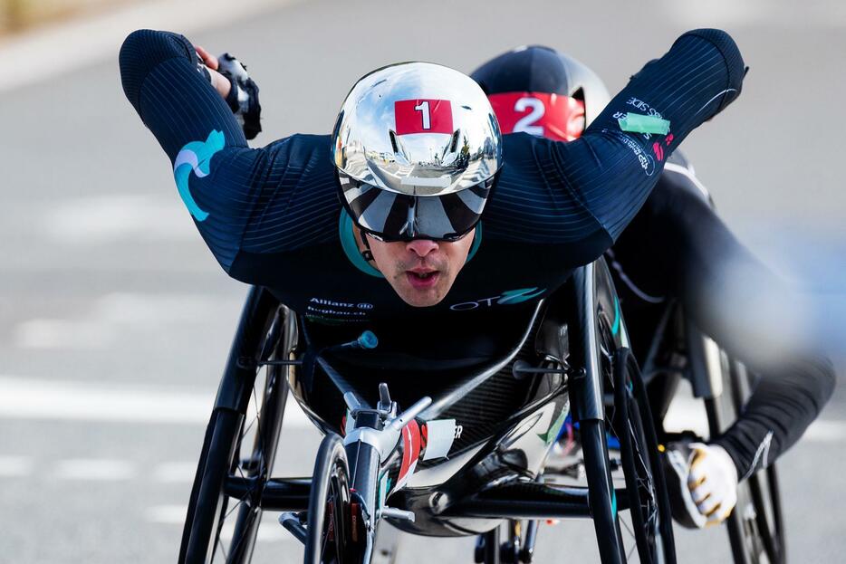 車いすマラソン世界記録保持者のマルセル選手（撮影：越智貴雄）