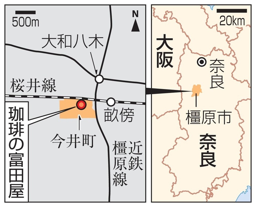 奈良県橿原市の今井町にある「珈琲の富田屋」