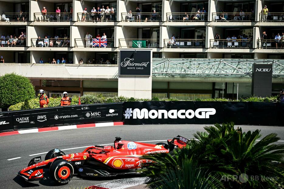 24F1第8戦、モナコGP決勝に臨むフェラーリのシャルル・ルクレール（2024年5月26日撮影、資料写真）。【翻訳編集】 AFPBB News