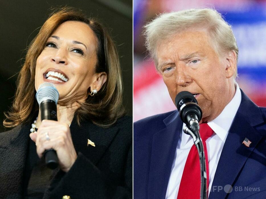 カマラ・ハリス米副大統領（左）とドナルド・トランプ前大統領（2024年11月4日作成）。【翻訳編集】 AFPBB News