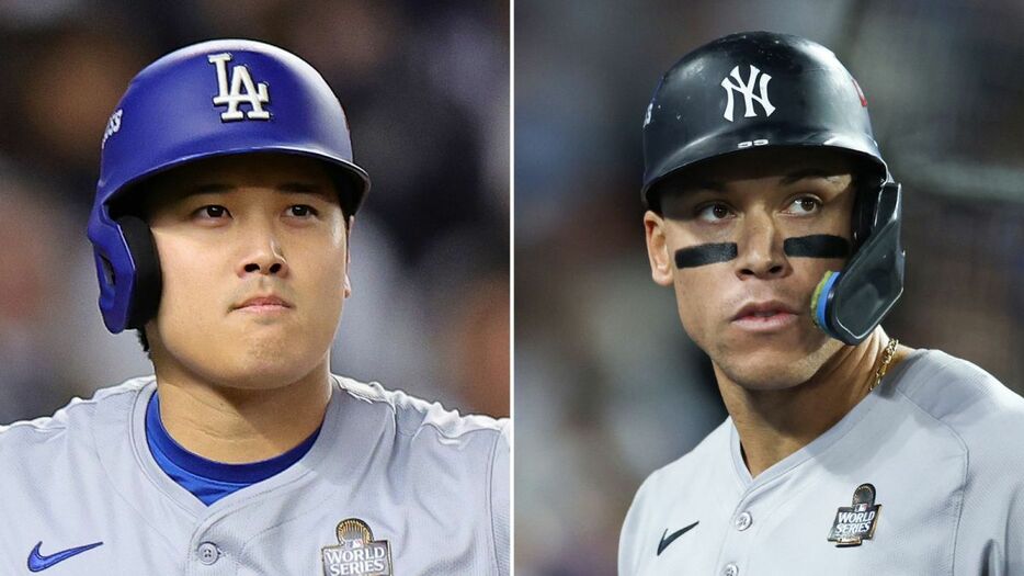 大谷翔平選手（左）とアーロン・ジャッジ選手がＭＶＰを受賞