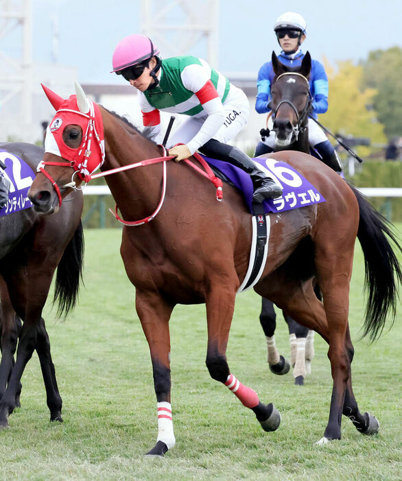 ２着になったラヴェルと川田将雅騎手（カメラ・馬場　秀則）