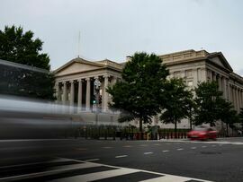 The US Treasury building in Washington, DC. Photographer: Kent Nishimura/Bloomberg