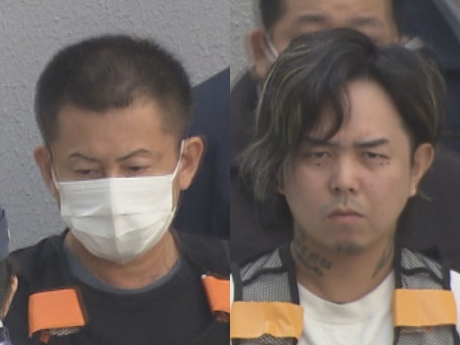 江尻容疑者(左)と武田容疑者(右) 2024年10月24日